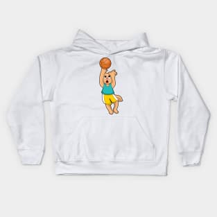 Cat at Basketball Sports Kids Hoodie